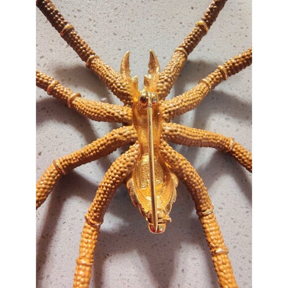 Joan Rivers Brooch Spider - Etsy Joan Rivers Large Gold Tone Yellow Spider Brooch Tarantula Enamel Body, Thailand